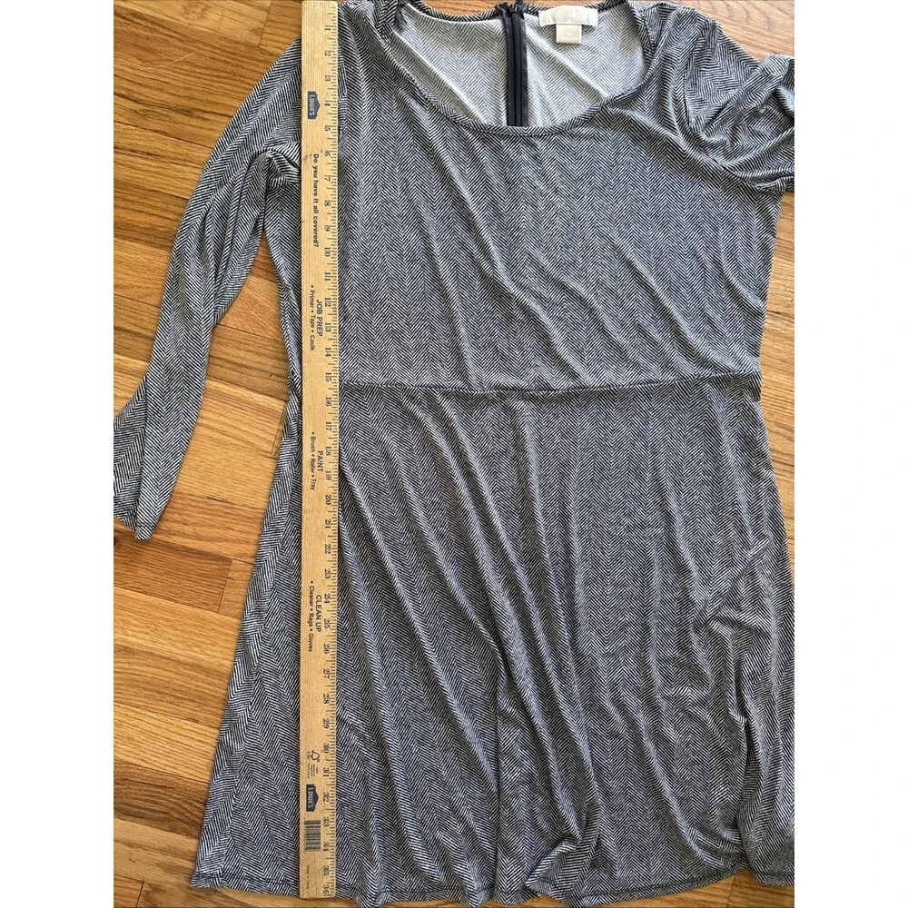 Michael Kors Long Sleeve Dress - Black‎ White- Size 1X - Back Zip